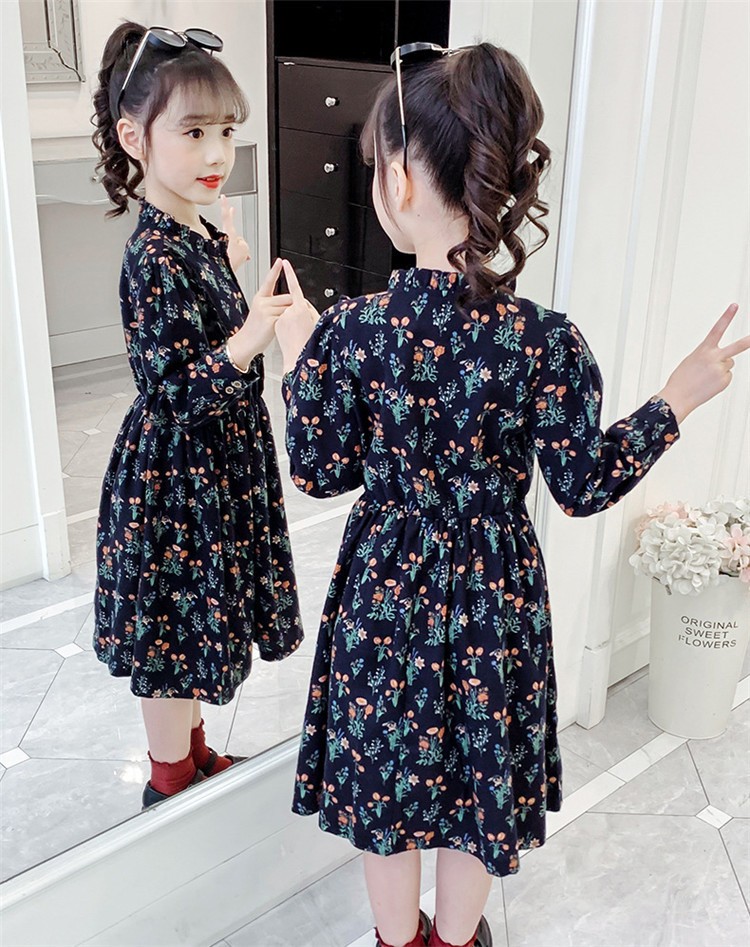 ワンピース キッズ 長袖ワンピース 子供服 女の子 春 秋 花柄ワンピース 綿 子供ドレス ジュニア チュニック フレア おしゃれ 可愛い カジュアル  新品 150 160 :y455645:アユストア - 通販 - Yahoo!ショッピング