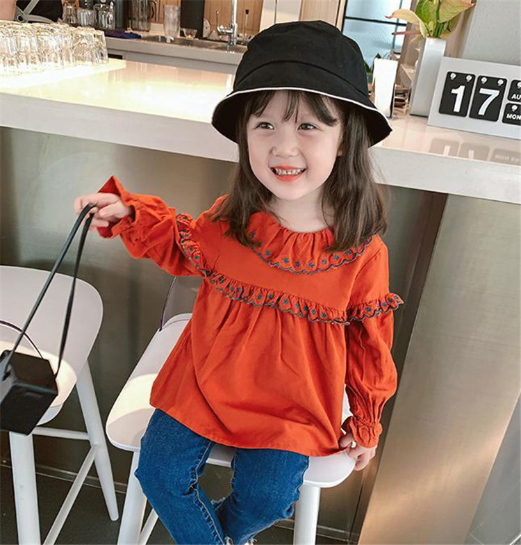 ブラウス キッズ 長袖 韓国子供服 女の子 トップス シャツ フリル 春服 子供服 Tシャツ 普段着 ベビー服 カジュアル 可愛い おしゃれ お出かけ  通学着 新品 90 :y456814:アユストア - 通販 - Yahoo!ショッピング