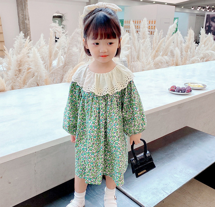 子供服 ワンピース キッズ 女の子 長袖ワンピース 綿 折り襟 春服 韓国子供服 子供ドレス Dress 子ども服 ベビー服 お姫様 おしゃれ 可愛い カジュアル 新品 激安ブランド