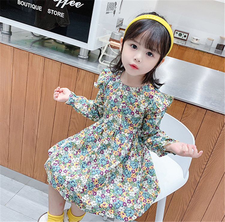 子供服 ワンピース キッズ 女の子 長袖ワンピース 綿 花柄 春服 韓国子供服 子供ドレス dress 子ども服 ベビー服 お姫様 おしゃれ 可愛い  カジュアル 新品 80cm :y457288:アユストア - 通販 - Yahoo!ショッピング