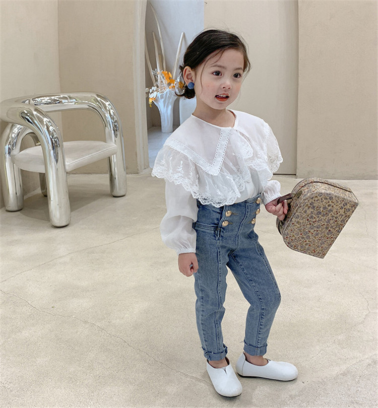 ブラウス キッズ 長袖 韓国子供服 女の子 トップス レースシャツ 春 子供服 Tシャツ 普段着 ベビー服 カジュアル 可愛い おしゃれ お出かけ  通学着 新品 80 90 :y457309:アユストア - 通販 - Yahoo!ショッピング