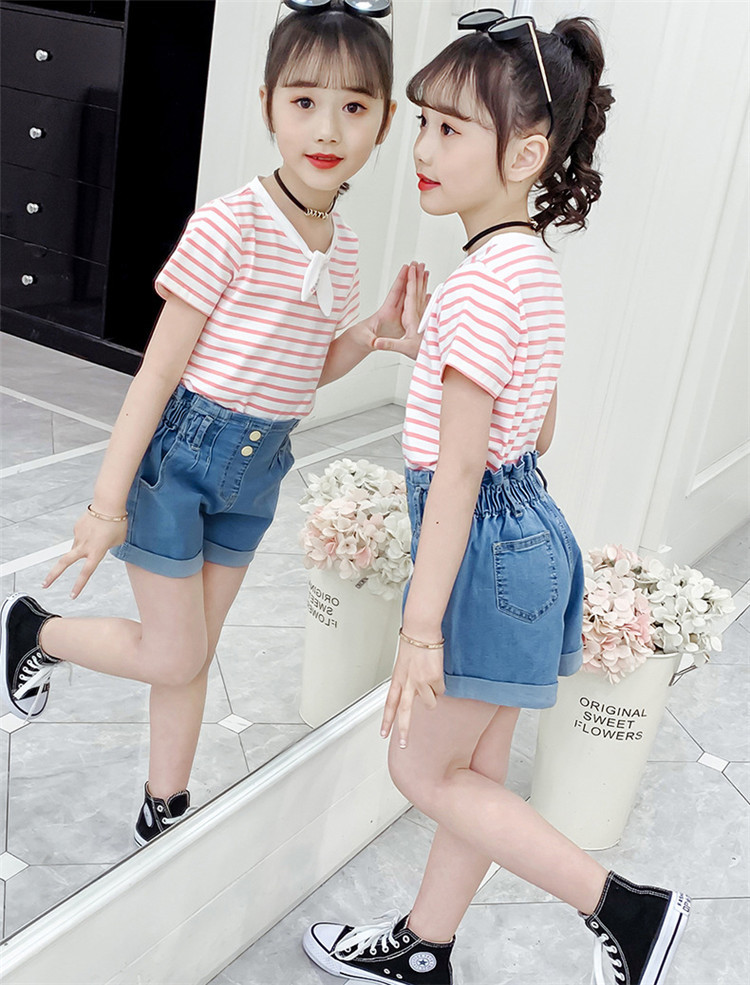 デニムパンツ キッズ 子供服 女の子 ハーフパンツ 短パン 夏服 ボトムス ストレッチパンツ ウェストゴム 伸びる ジーンズ 半ズボン 韓国子供服  ベビー服 可愛い :y457942:アユストア - 通販 - Yahoo!ショッピング