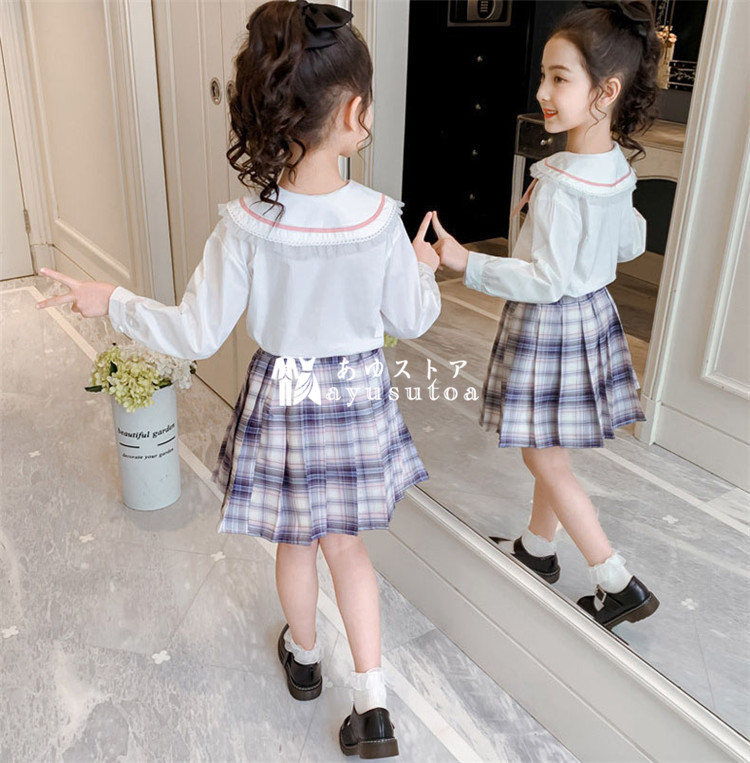 子供 スーツ 子供服 女の子 フォーマルスーツ キッズ 入学式 卒業式 ピアノ 発表会 誕生日 結婚式 受験用 秋服 ブラウス シャツ 蝶結び スカート  可愛い 新品 :y458992:アユストア - 通販 - Yahoo!ショッピング
