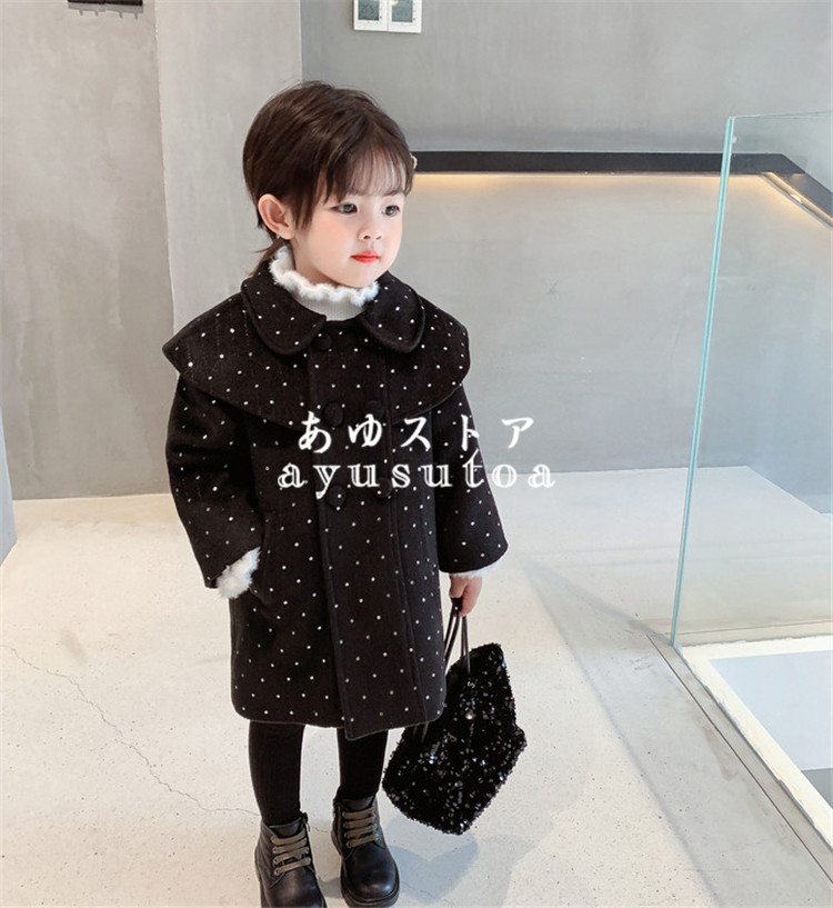 美品 SANYO サンヨー ダッフルコート 子供服 110 インナーチェック