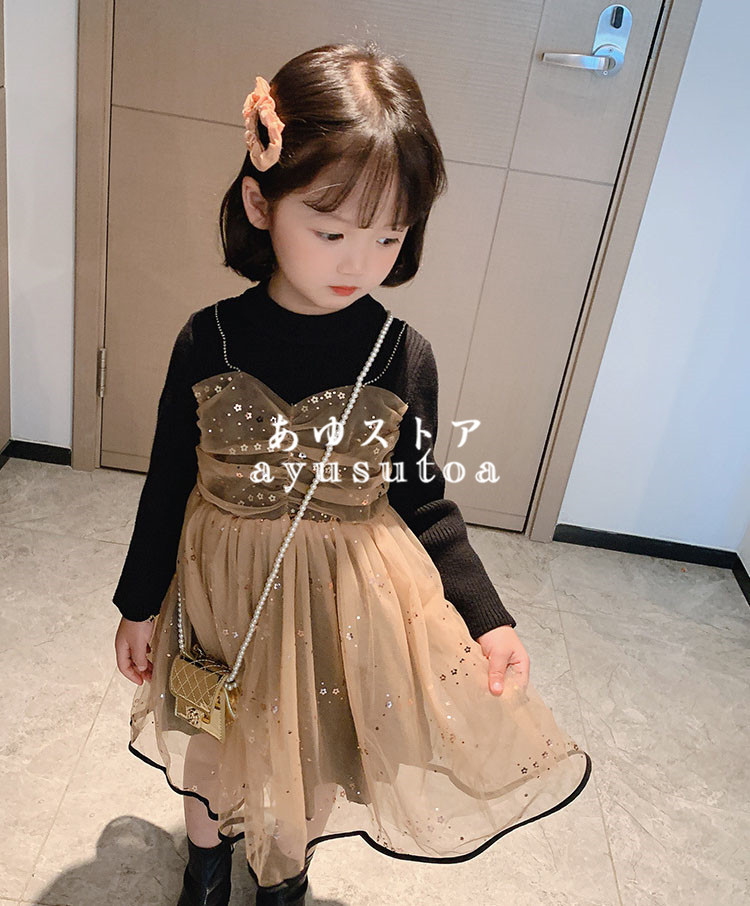 ワンピース キッズ 子供服 女の子 春秋 長袖ワンピース チュール 子供ドレス ピアノ 発表会 結婚式 韓国子供服 ベビー服 赤ちゃん お姫様  おしゃれ 可愛い 新品 :y459994:アユストア - 通販 - Yahoo!ショッピング