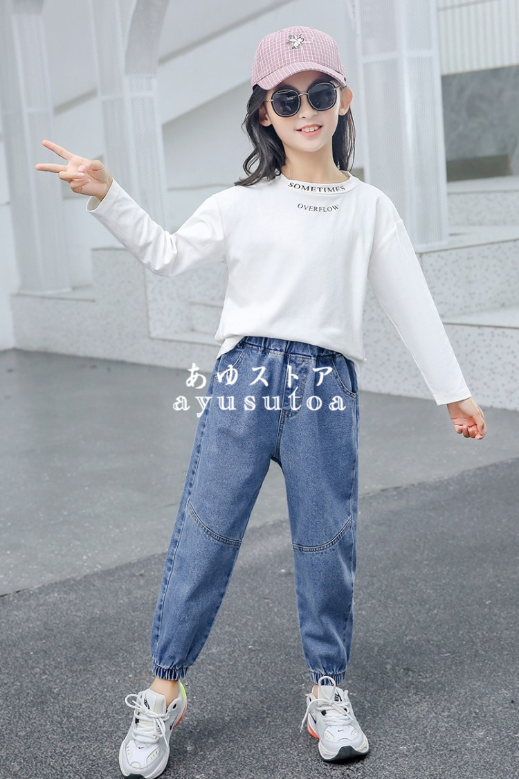 子供服 デニムパンツ キッズ 女の子 ロングパンツ 春夏秋 長ズボン ボトムス ジーンズ ストレッチパンツ 韓国子供服 ベビー服 ジュニア おしゃれ  可愛い 新品 :y750580:アユストア - 通販 - Yahoo!ショッピング