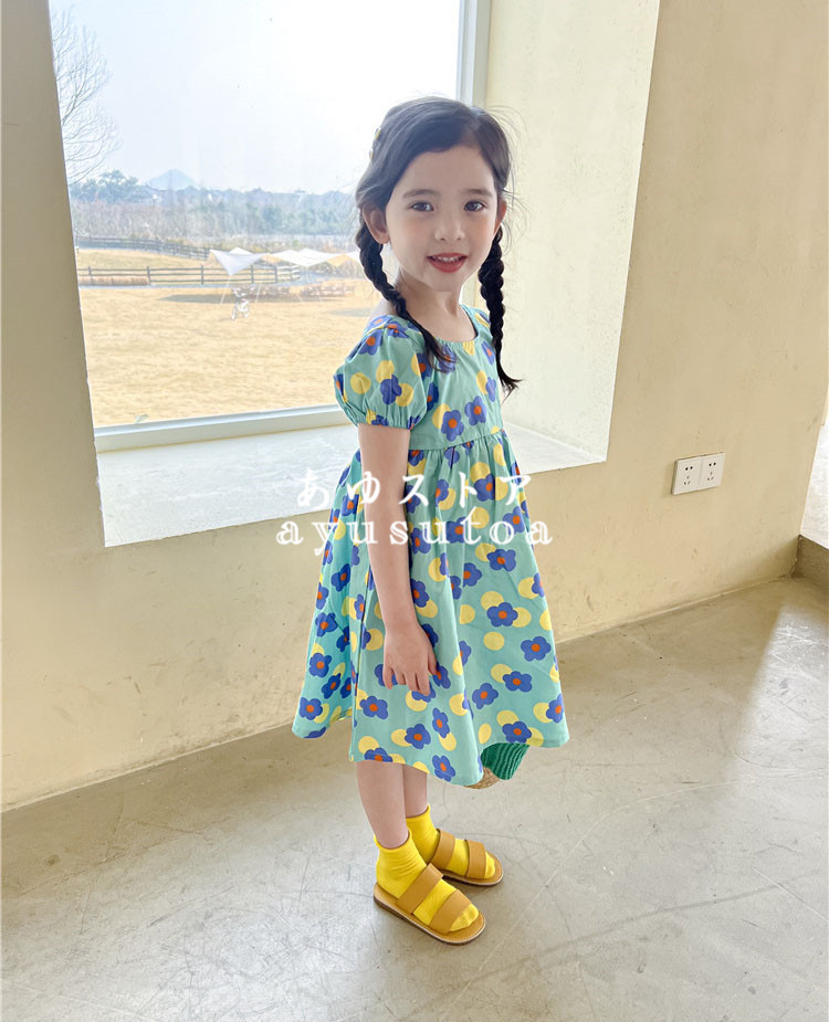 超特価SALE開催！ 130 韓国子供服 花柄ワンピース ドレス キッズドレス レース サマードレス