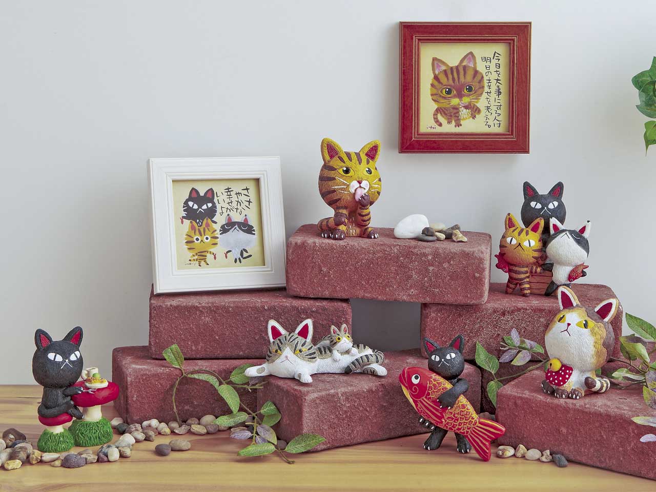 絵画 糸井忠晴 ミニアート「海水浴」 ゆうパケット かわいい 猫 動物画