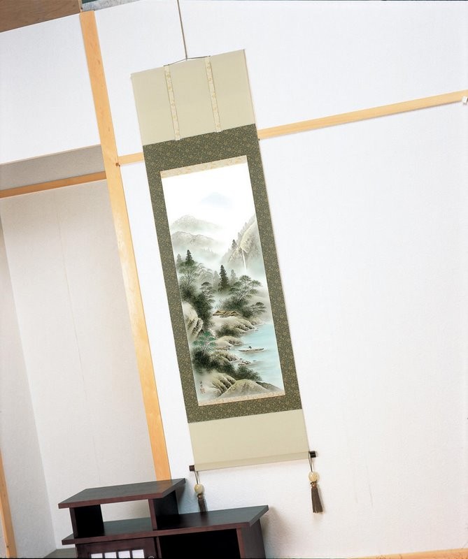 掛け軸 今村大雪 作 『 上高地 』 絹本 希少 軸装 茶道具 掛軸 美品 です 手描き掛け軸 今村凌雪 掛軸 「彩色山水」 絵画 壁掛け 壁飾り