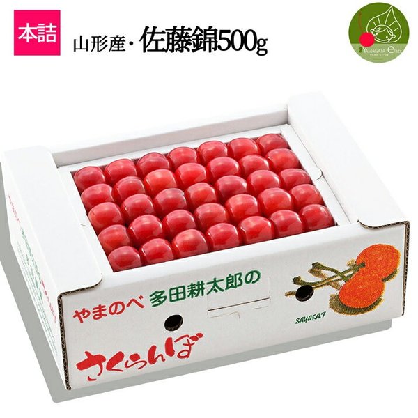 さくらんぼ 佐藤錦 Ｌ玉 500g 本詰め 山形 特秀 2024 山形県産