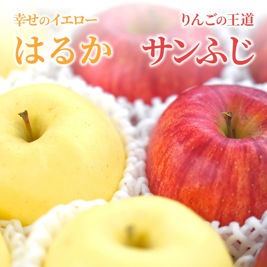 りんご サンふじ ＆ はるか 蜜入り セット 秀品 2kg 約5〜8玉入 贈答用