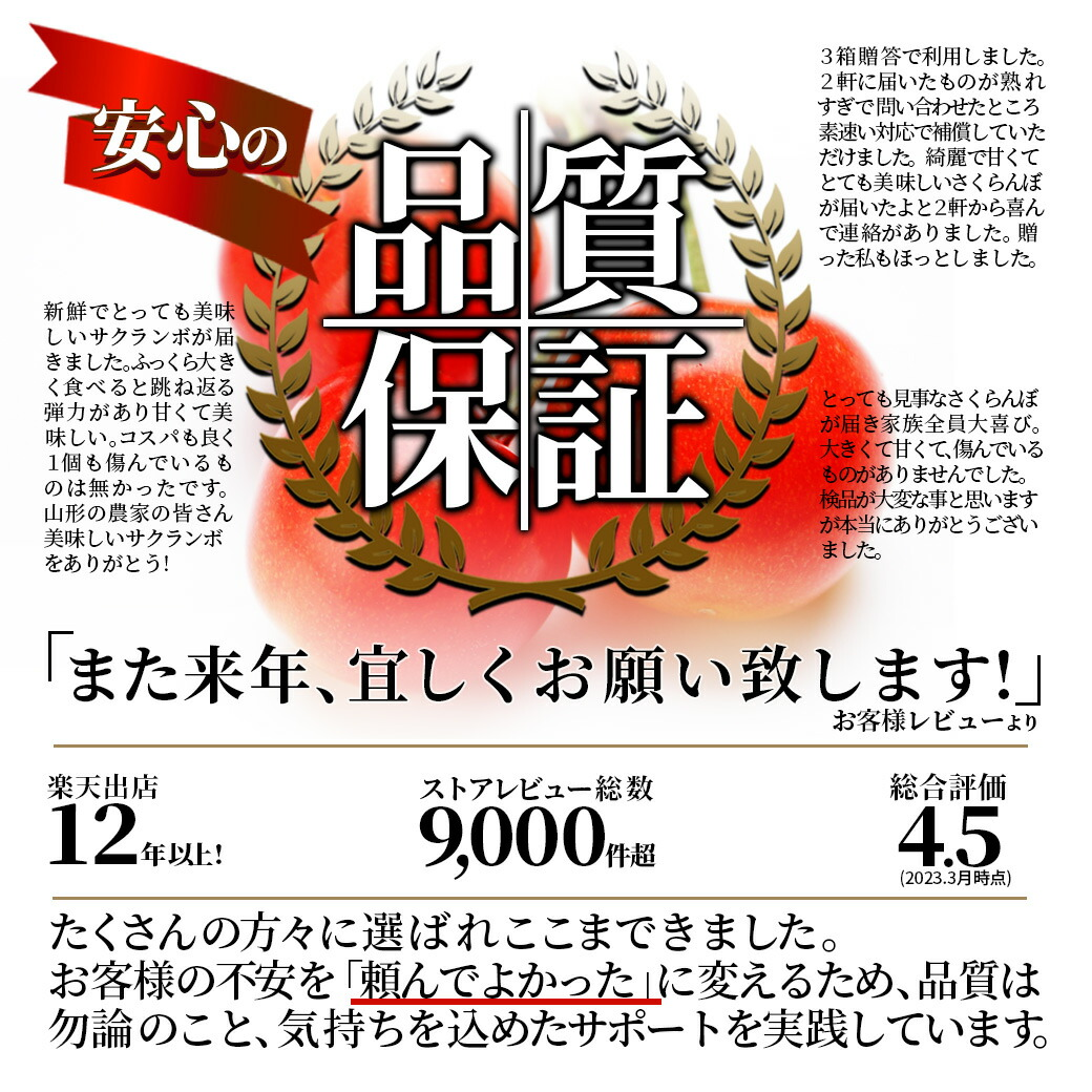 さくらんぼ 佐藤錦 1kg(500g×2) 秀...の詳細画像2