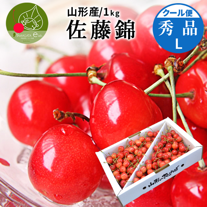 さくらんぼ 佐藤錦 1kg バラ詰め 山形 秀品 山形県産 サクランボ 送料無料 贈答用 取り寄せ 化粧箱入 ギフト 果物