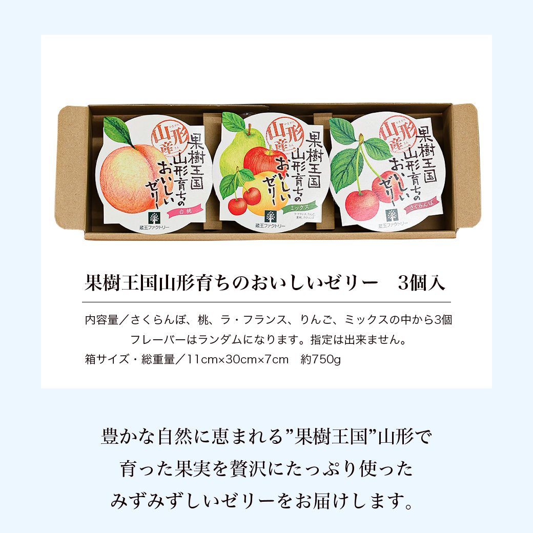 ギフト 山形産 山形育ちのフルーツゼリー 3個セット 凍らせて食べる