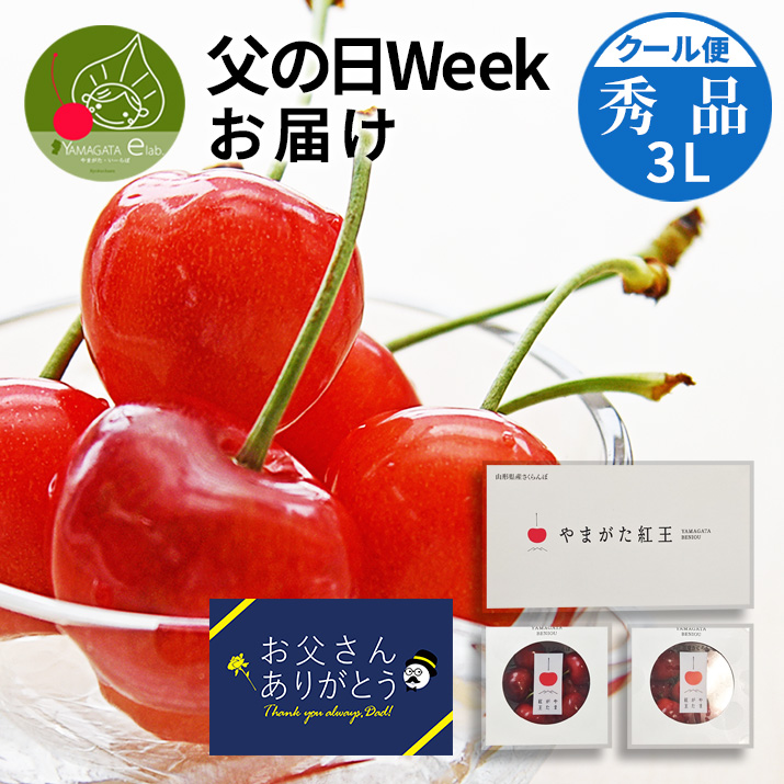 父の日 ギフト 山形県産 さくらんぼ 紅王 秀品 3L 100g×2パック ギフト