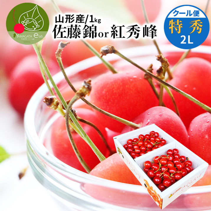 さくらんぼ 佐藤錦 or 紅秀峰 1kg (500g×2) 特秀品 ギフト 贈答 2L