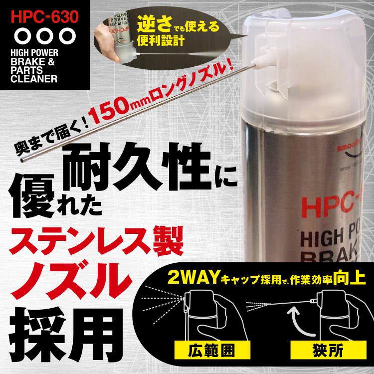 耐久性に優れたステンレスノズル付き2ウェイキャップ。奥まで届く150mmロングノズル