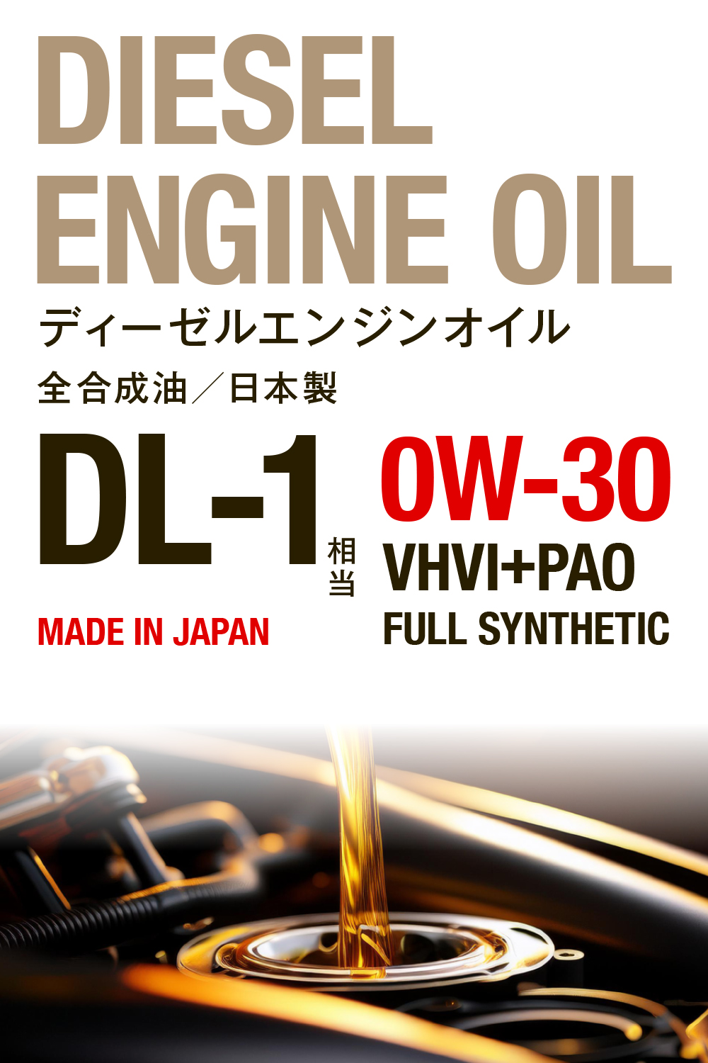 エンジンオイル 20L 車用 0W-30 DL-1相当 ディーゼルオイル