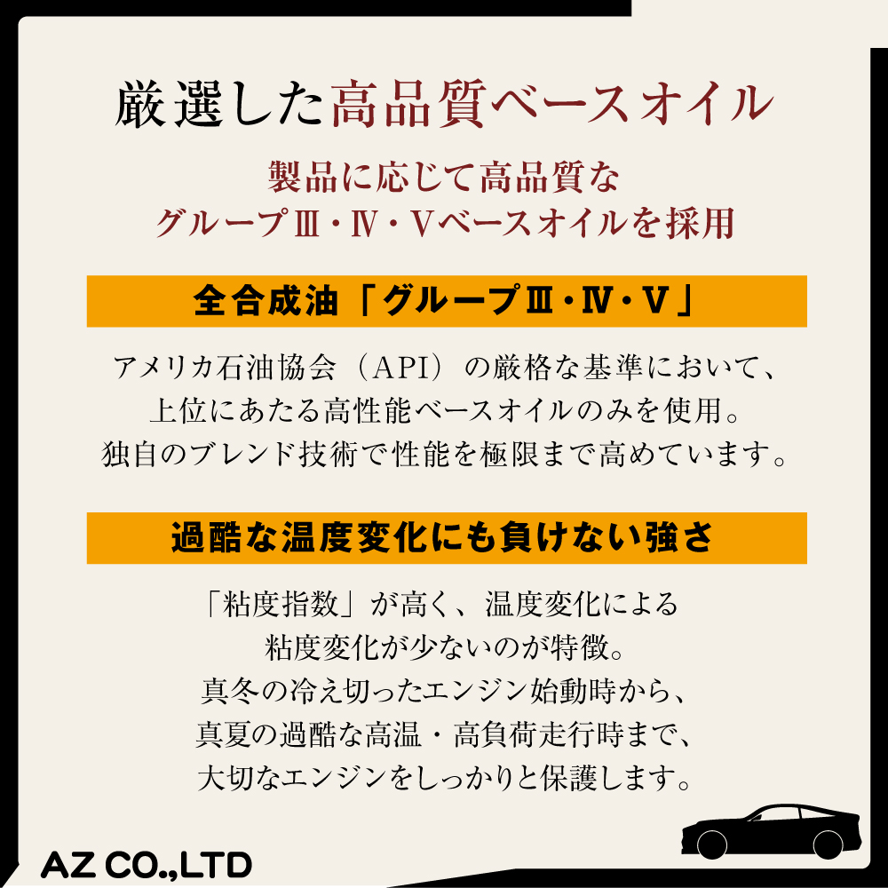 エンジンオイル 20L 5W-30 SQ/GF-7A ガソリン車用 (CEB-002/CIRCUIT) VHVI 100%化学合成油 モーターオイル AZ(エーゼット) プラ容器 関連画像1