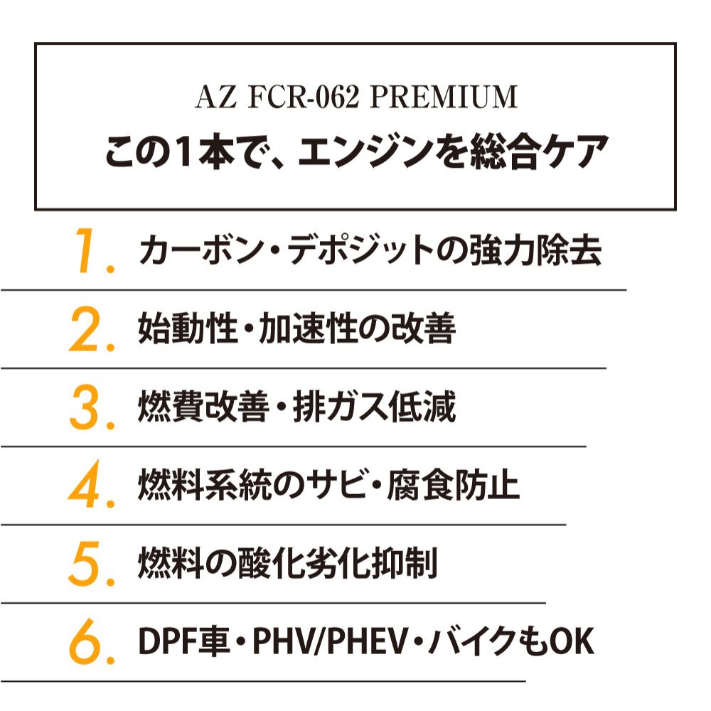 エーゼット (送料無料)AZ FCR-062 PREMIUM 燃料添加剤 200ml/自動車20