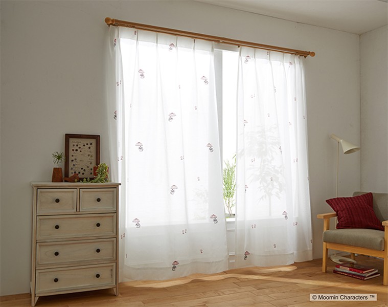 スミノエ _ ムーミン レース カーテン 100×133 2枚セット 既成カーテン