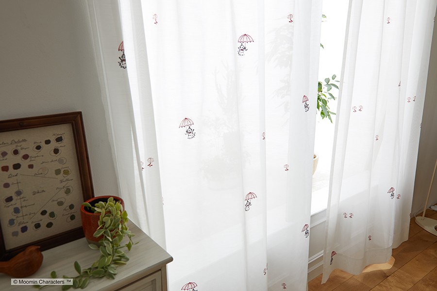 スミノエ _ ムーミン レース カーテン 100×133 2枚セット 既成カーテン