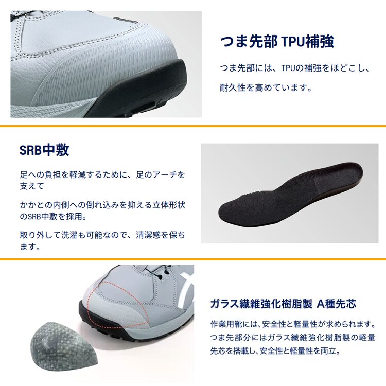 ウィンジョブ 【即日発送】アシックス 安全靴 ハイカット ボアシステム