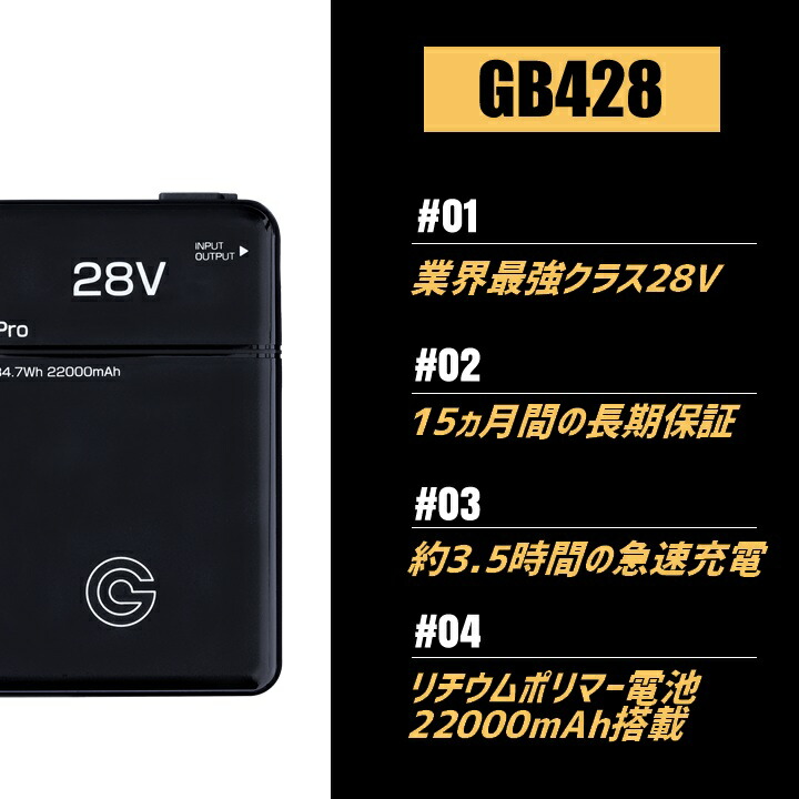 ファン付きウェア対応 ペルチェ ファン 一体型バッテリーセット GP980