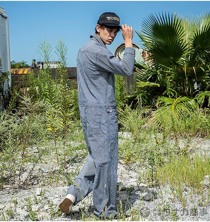 Dickies（ディッキーズ） つなぎ 長袖つなぎ ストレッチ ヒッコリー D
