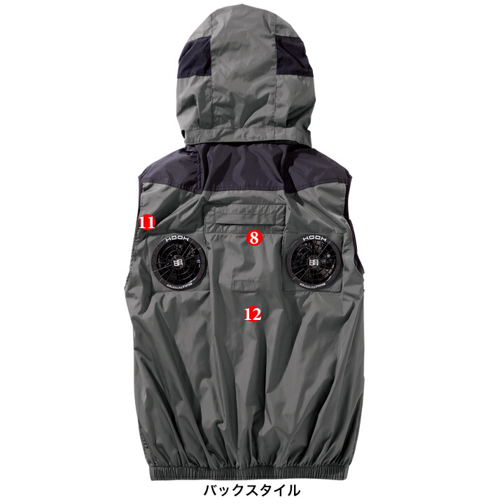 3点セット 新品 HOOH 空調服 Lサイズ シルバーグレー バッテリーファン Amazon.co.jp: [2020年新型デバイス]空調ウエア HOOH 快適ウェア