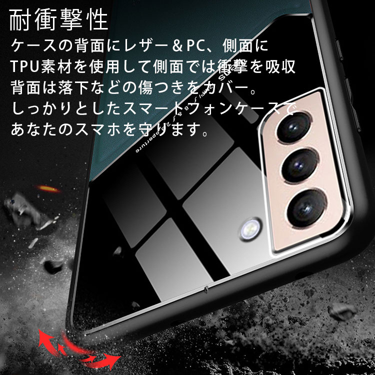 Galaxy S21 S21+ PC レザー TPU ケース