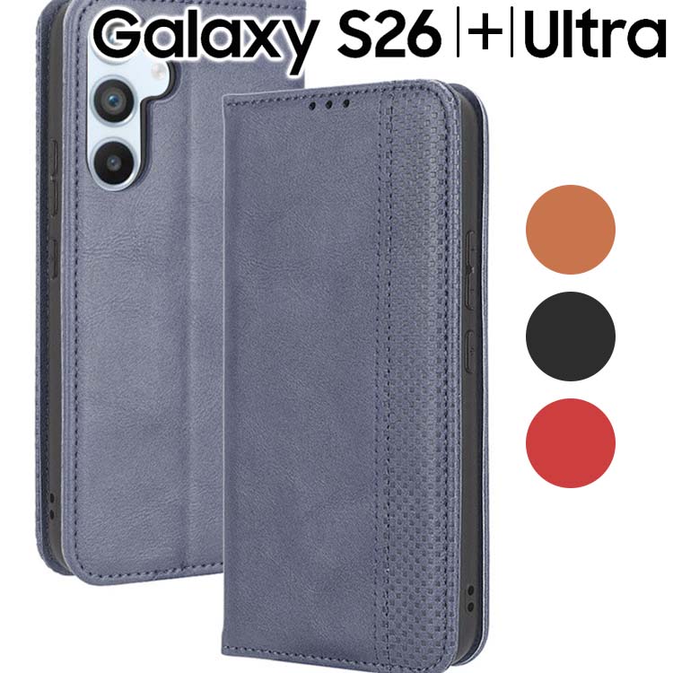  Galaxy S26 S26+ Ultra チェックライン手帳ケース