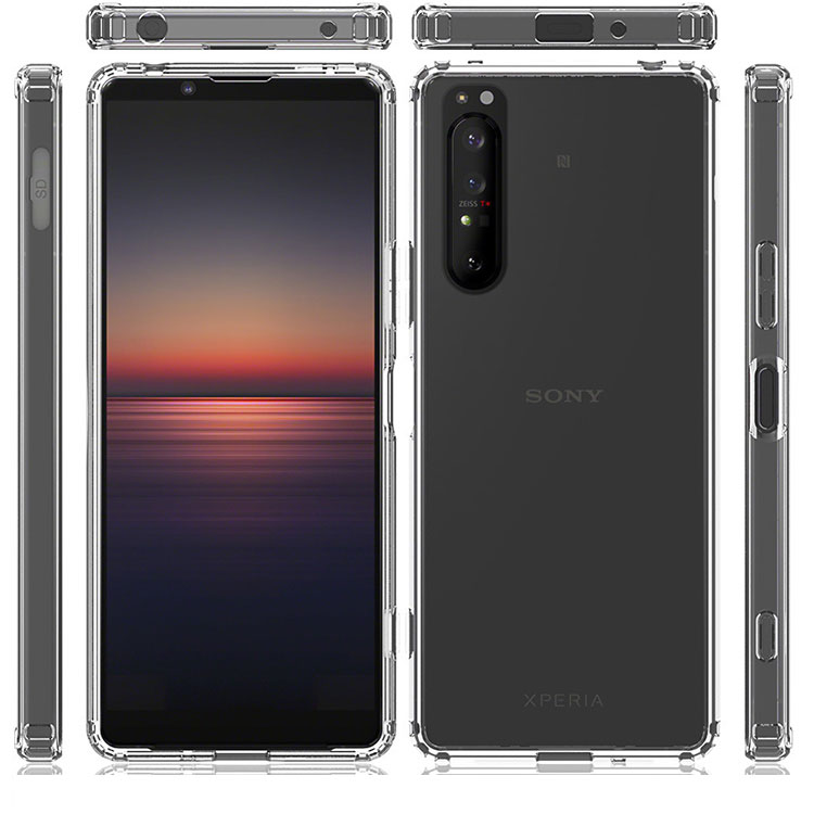 Xperia1 II 背面クリア耐衝撃ケース