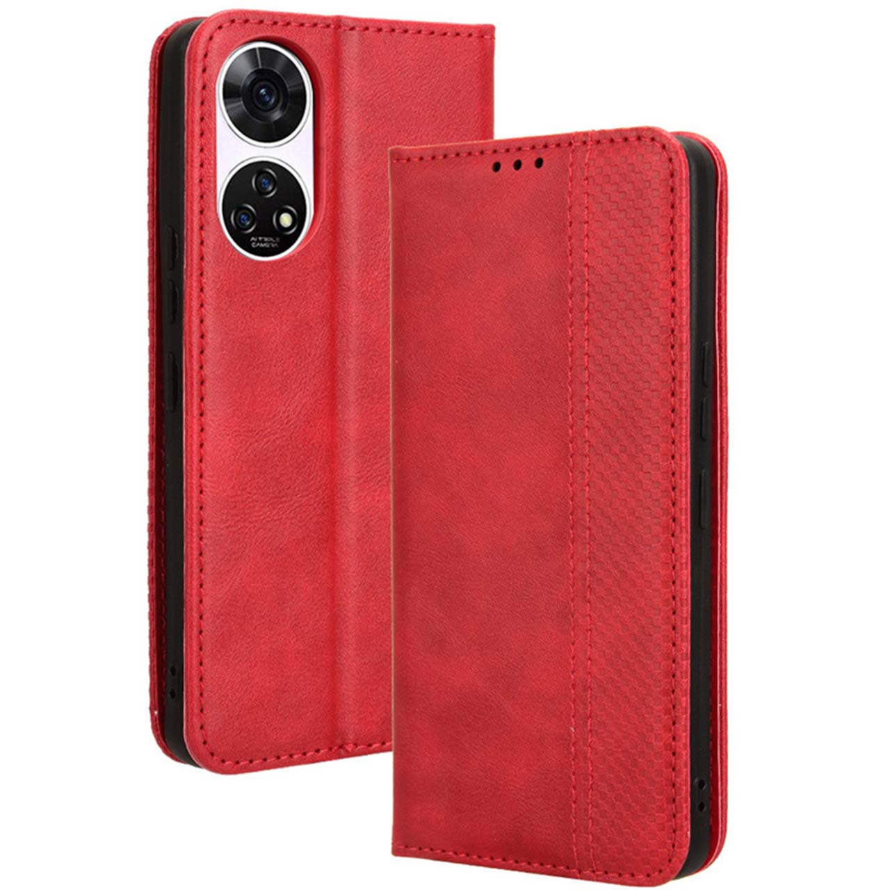 あんしんファミリースマホ ケース 手帳 チェック柄 合革 レトロ A303ZT