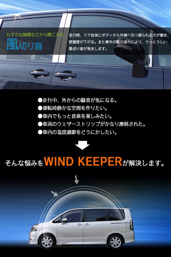 AZ製 ウインドキーパー/風切音防止 M ウェザーストリップ 騒音軽減