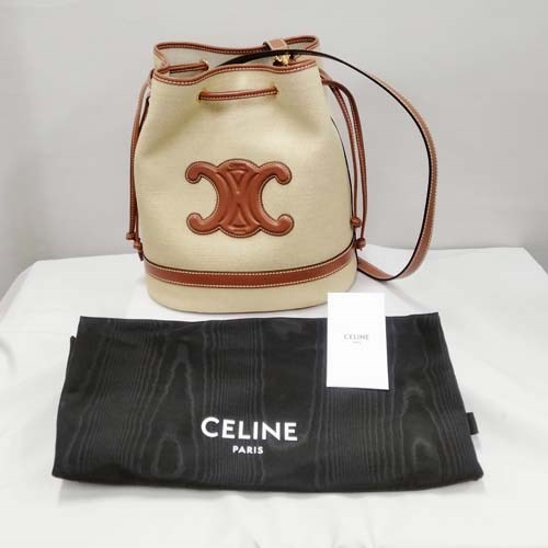 CELINE トリオンフ キャンバス 巾着 ショルダーバッグ CELINE（セリーヌ） バッグ トリオンフ 巾着 ショルダーバッグ