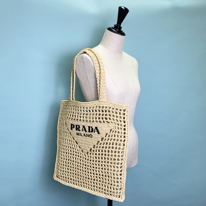 【即発】PRADA クロシェ トートバッグ 1BG3932A2T PRADA プラダ クロシェ トートバッグ レディース ナチュラル