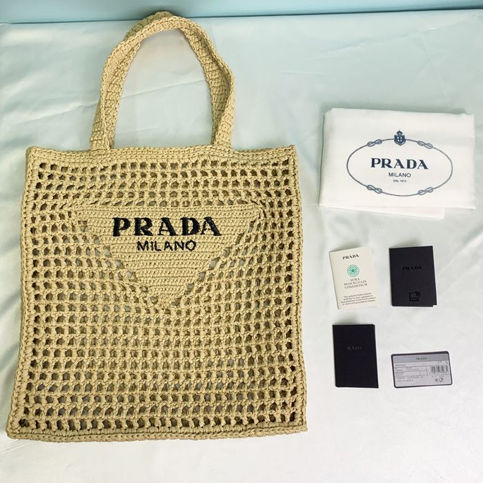 【即発】PRADA クロシェ トートバッグ 1BG3932A2T PRADA プラダ クロシェ トートバッグ レディース ナチュラル