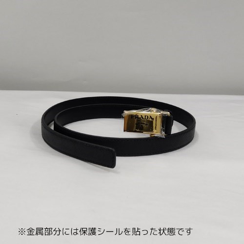 【爆買】プラダ ロゴバックル ベルト GOLD レディース 1CC156053 PRADAの画像