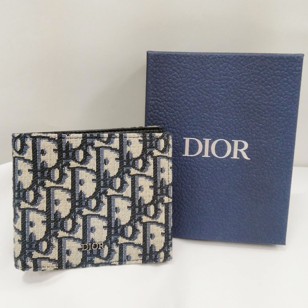 【爆買】DIOR 折り財布 二つ折り オブリーク レディース ブラック ピンク グレー 2OBBH027YSE ディオールの画像
