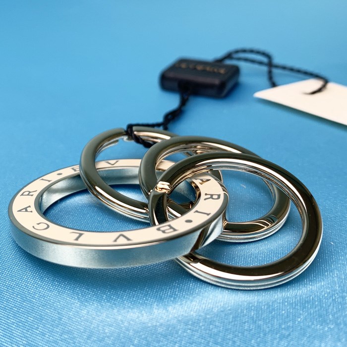 現行　BVLGARI　ブルガリ　ブルガリブルガリ　キーリング　3連　35279 BVLGARI ブルガリ キーケース メタル 3連 キーリング レディース