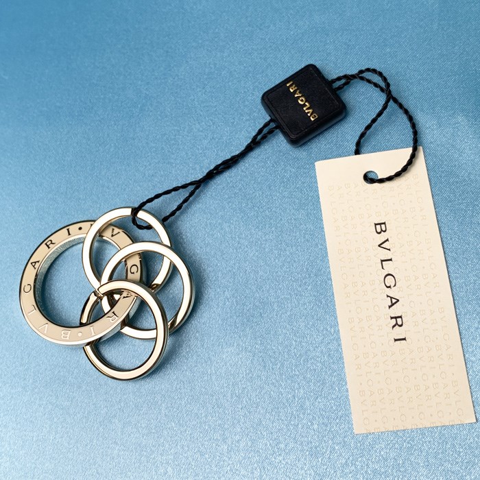 現行　BVLGARI　ブルガリ　ブルガリブルガリ　キーリング　3連　35279 BVLGARI ブルガリ キーケース メタル 3連 キーリング レディース