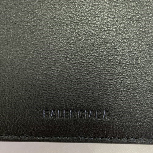 バレンシアガ 財布 小物 ロゴ カーフ製折り財布 ブラック メンズ 594549D6WZN BALENCIAGAの画像