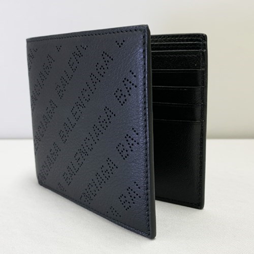 バレンシアガ 財布 小物 ロゴ カーフ製折り財布 ブラック メンズ 594549D6WZN BALENCIAGAの画像