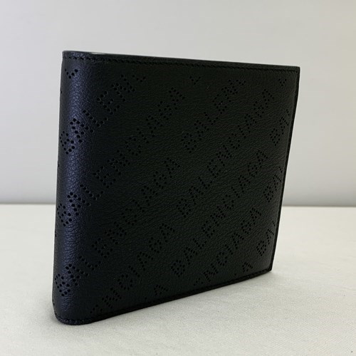 バレンシアガ 財布 小物 ロゴ カーフ製折り財布 ブラック メンズ 594549D6WZN BALENCIAGAの画像