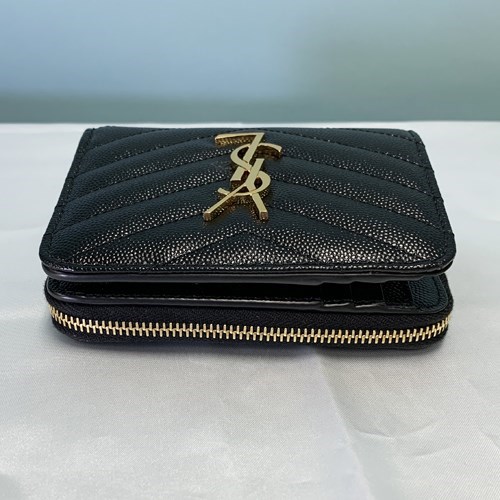 YSL カーキ レザー 二人おり財布 楽天市場】【新品】 サンローラン 二つ折り財布 バイフォールド