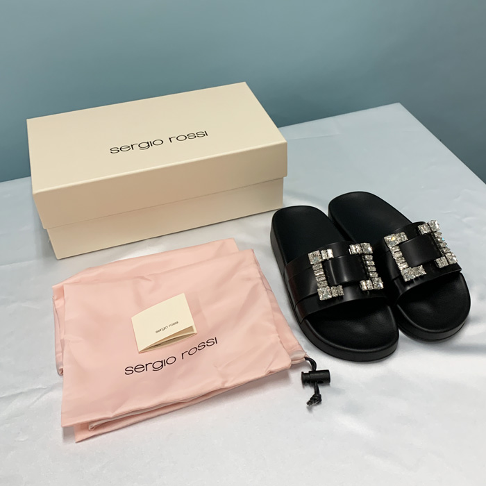 【即発】SERGIO ROSSI SR JELLY サンダル B01030MFL172400 Sergio rossi セルジオロッシSR JELLY サンダル ブラック
