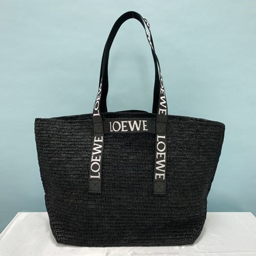 LOEWE ラフィア ロエベフォント トート スモール（ラフィア） ブラック - LOEWE