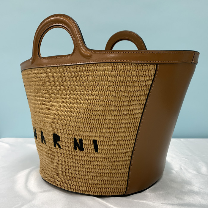 【美品】MARNIマルニラフィア スモールかごバッグショルダー　ブラウン 楽天市場】マルニ MARNI バッグ トートバッグ かごバッグ
