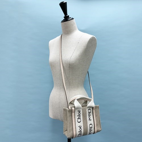 Chloe（クロエ） 人気 トートバッグ リボン キャンパス “woody
